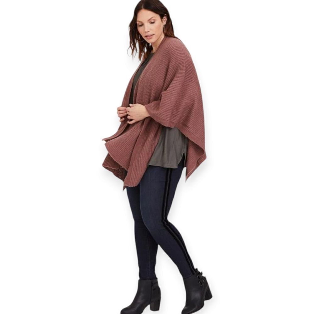 💜 Torrid Knit Shrug | Warm Mauve | Cozy Layering Wrap | One Size